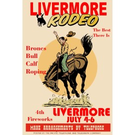 Unbranded 16x24  1930s Livermore Rodeo Poster Cowboy Vintage Style Western Poster July3-6