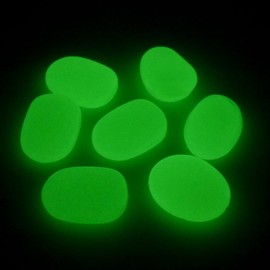 QTTLLI 20Pcs 4.5CM Large Glow Pebbles Glow in The Dark Decorative Stones Rocks for Garden Path Walkway Yard Fish Tank, Grass Green