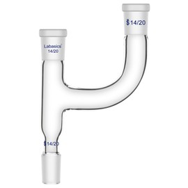 Labasics Borosilicate Glass Distillation Adapter, 3 Way Claisen Distilling Adapter with 14/20 Joints Chemistry Apparatus Lab Glassware