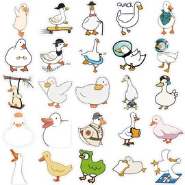 50 PCS Stickers for Duck,Vinyl Skateboard Guitar Door Laptop Luggage Car Bike Water Bottle Birthday Party Supplies Teens Kids Boys and Girls Stickers Duck Sticker Pack