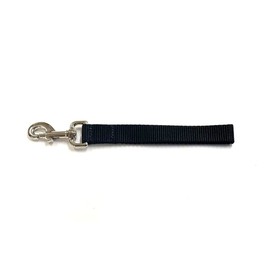 Short Close Control Dog Training Lead Traffic Walking Leash 25mm Polypropylene Webbing (Black, 10 Inches)