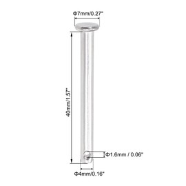 sourcing map Single Hole Fork Bolts Hinge Pin 4 mm x 40 mm Flat Head 304 Stainless Steel Pack of 10