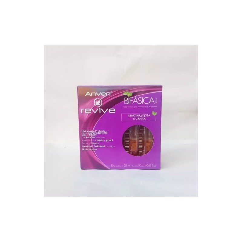Anven Ampolletas Bifasica Anven Revive Keratina, Jojoba & Girasol