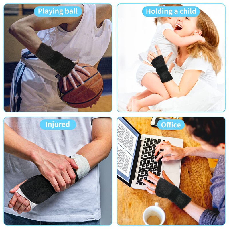 MILAIUN Wrist Support with Metal Splint Stabiliser Adjustable Day Night