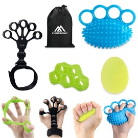 flintronic Grip Strength Trainer, Forearm Strengthener 5-Piece Kit, Hand Exercise Balls, Finger Therapy Squeeze Balls, Hand Grip Strengthener