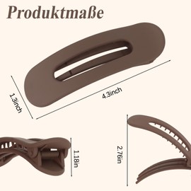 PRUADEOR 4 Stück flache Haarklammern für Damen, starker Halt Haarspangen Damen, große haarklammer groß für dünnes und dickes Haar, praktisches Design