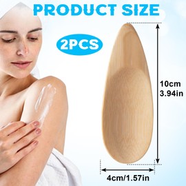 2 Pcs Bamboo Deodorant Cream Applicators, Multi-functional Deodorant Applicators, Beauty Spa Mini Spoon Portable Makeup Spatula Set for Facial Mud, Cosmetic Mask, Facial Clay