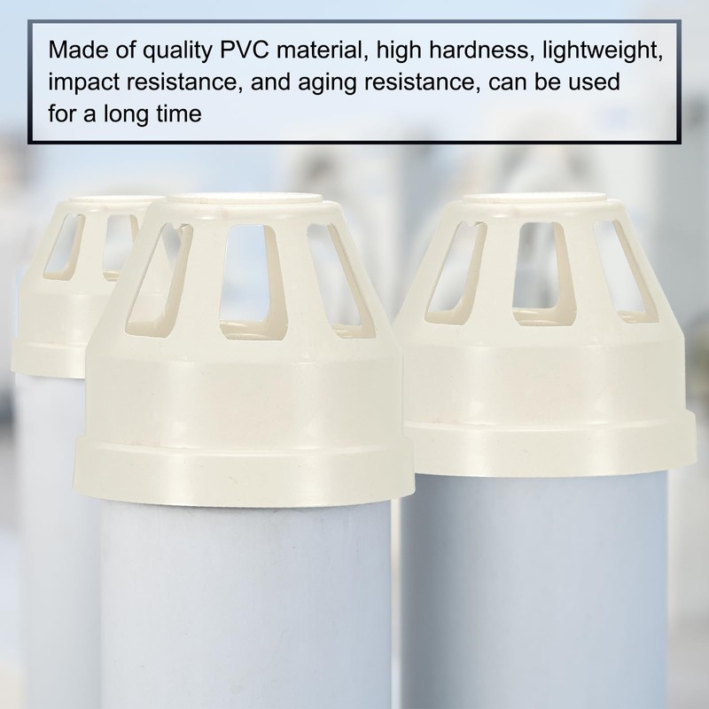 PATIKIL 4 Pcs PVC Drain Pipe Vent Cap, 4 Inch