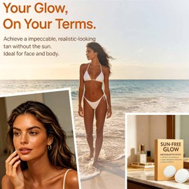 Sun Free Glow Patches, Sun Free Glow Microdarts Patch, Enhances Natural Tan, Natural Looking Glow, Bronzing for Women and Men (2Pcs)
