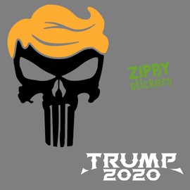 Zippy Stickers | Best Punisher Decal Ever - 2 Colors: Black & Golden Yellow - 3.6 Inches H, with Bonus 2020 Decal and Practice Decal