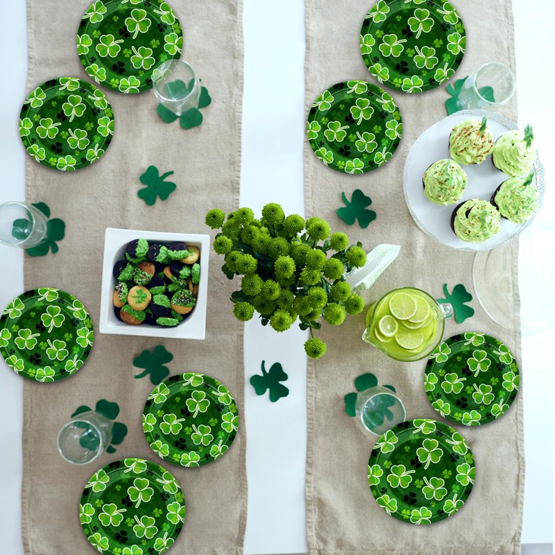 St Patrick's Day 40Pcs Disposable Paper Plates,Including 20pcs 9" and