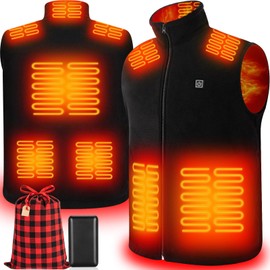 NAPALOOK Heated Vest, Heated Vest For Men Heated Vest Women With 20000mAh Battery Pack Included, Warm Rechargeable Polar Fleece Heated Vest Size M
