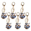 6pcs Lion Dance Keychains Cute Funny Exquisite Metal Rhinestone Chinese