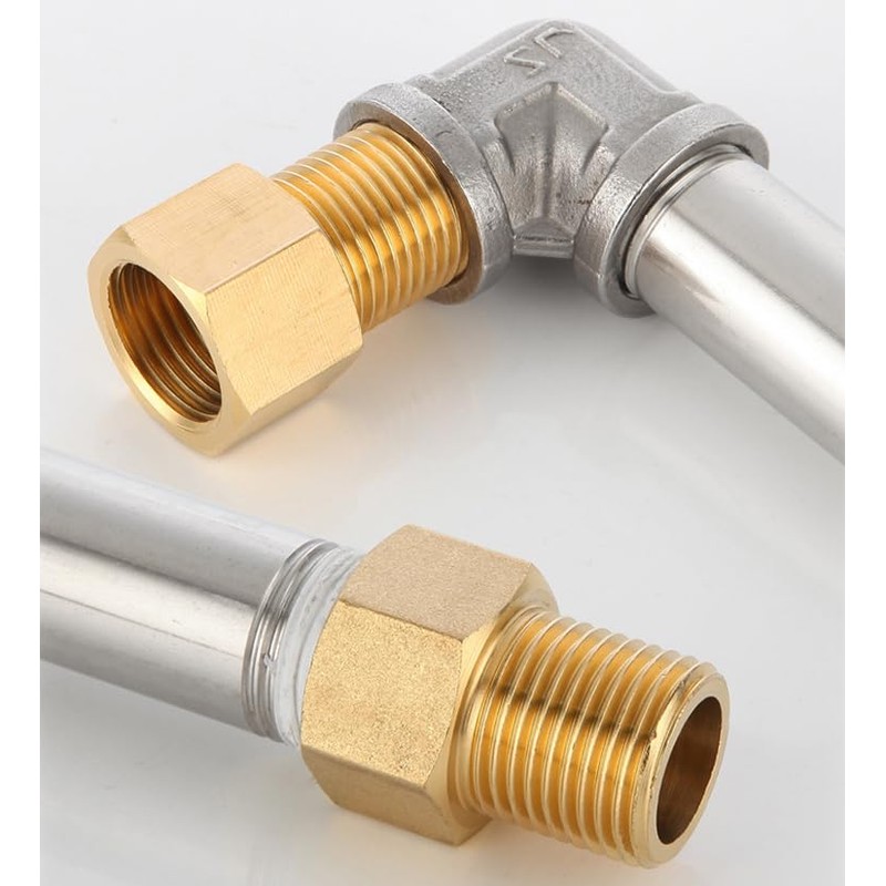 4Pcs Brass Pipe Fitting, 1/2" NPT Male Pipe x 1/2"