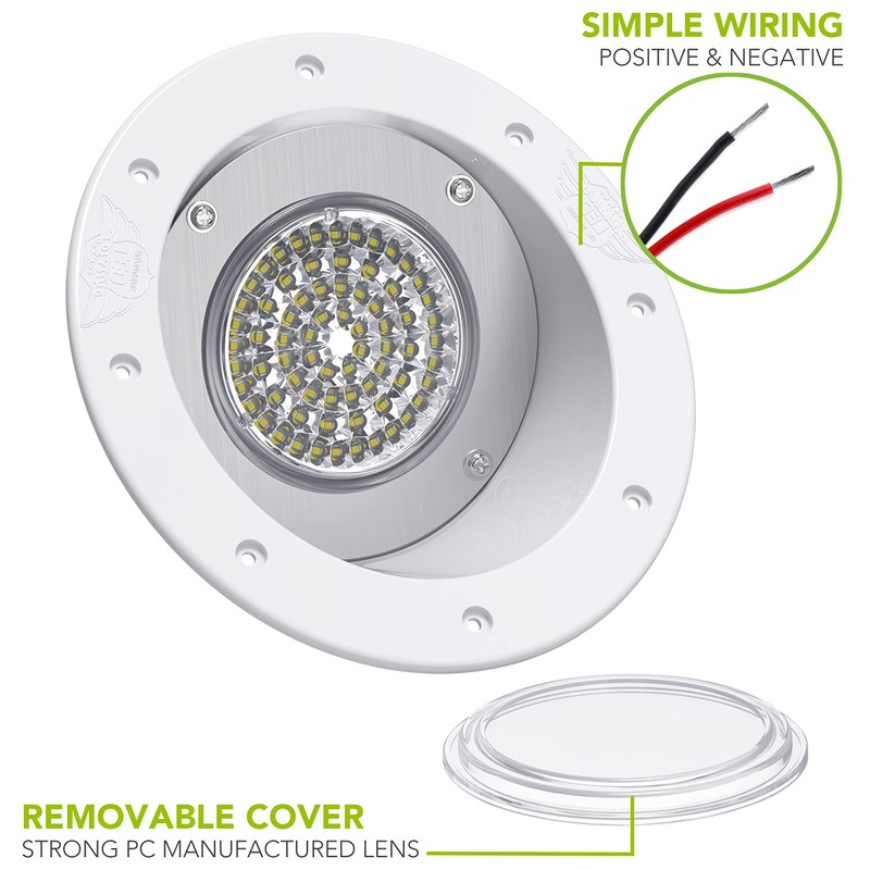 Leisure LED RV Exterior Round Flood Porch Utility Light -