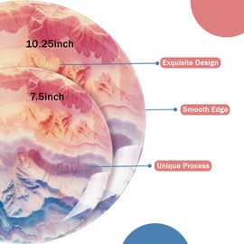 ejonirinjonir EI 60pcs Disposable Plastic Plates Pink and Blue Heavy Duty Plastic Plates 10.25" and 7.5" Dinnerware Set for Party,Wedding,Birthday 30 Guests Disposable Party Supplies