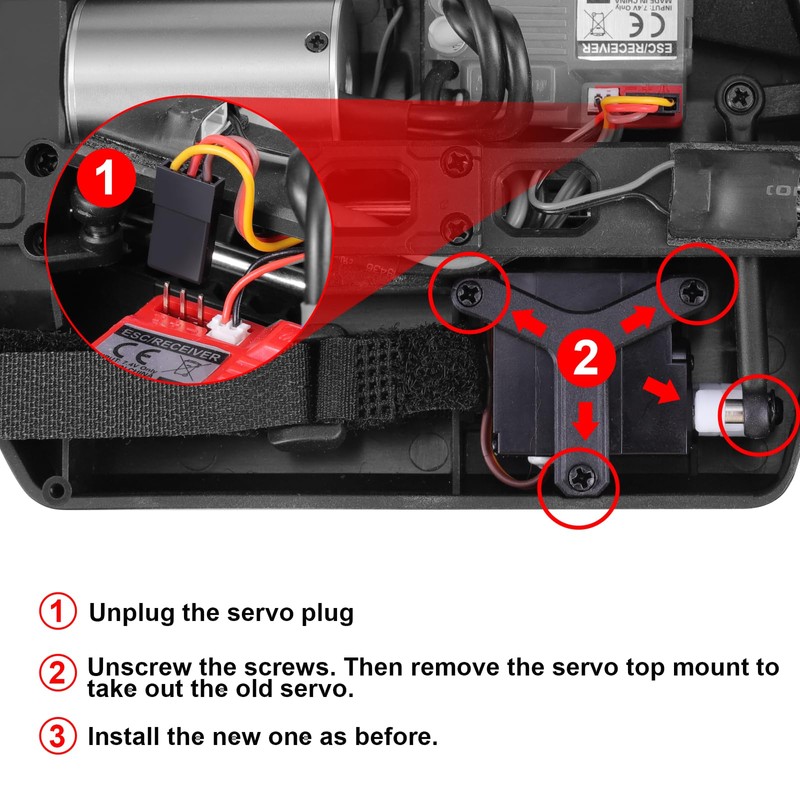 HAIBOXING 1/16TH Scale RC Car Spare Parts 3-Wire Servo for