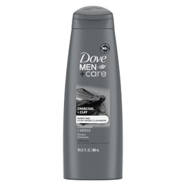 DOVE MEN + CARE Shampoo Charcoal + Clay for Healthy-Looking Hair Naturally Derived Plant Based Cleansers 12 oz