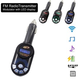 REALMAX® Car Wireless FM Transmitter Kit Universally Compatible With All Car Model All Brand Mobiles MP3 Player Tablet Smartphone To Radio Stereo Music Output Adapter Aux Port SD Card Slot USB