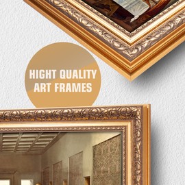 The Last Supper by Leonardo Da Vinci The World Classic Art Reproductions,Giclee Prints Framed WallArt for Home Decor,Image Size:24x12 inches,Gold Art Framed Size:26.75x14.5 inchs