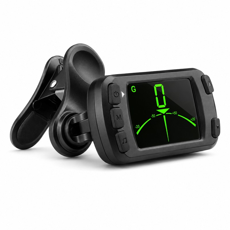 Clip-On Guitar Tuner Metronome for Music Practice – 3-in-1 LCD