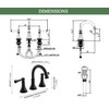 TimeArrow Matte Black 8 inch Widespread Bathroom Sink Faucet 3