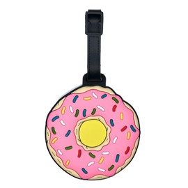 ANINIUCN Luggage Tag Cute Funny Silicone ID Luggage Tags for Suitcases Bag Travel Accessories Perfect for Teens Adults (Doughnut)
