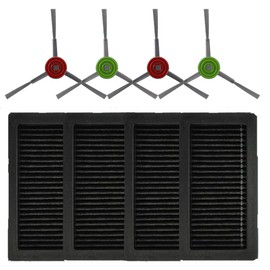 JOYSOG Replacement Vacuum Cleaner Accessories for YEEDI CC Sweeping Robot, Main Brush+Side Brushes+HEPA Filter+Roller Brush Cover (Side Brushes+Filters)