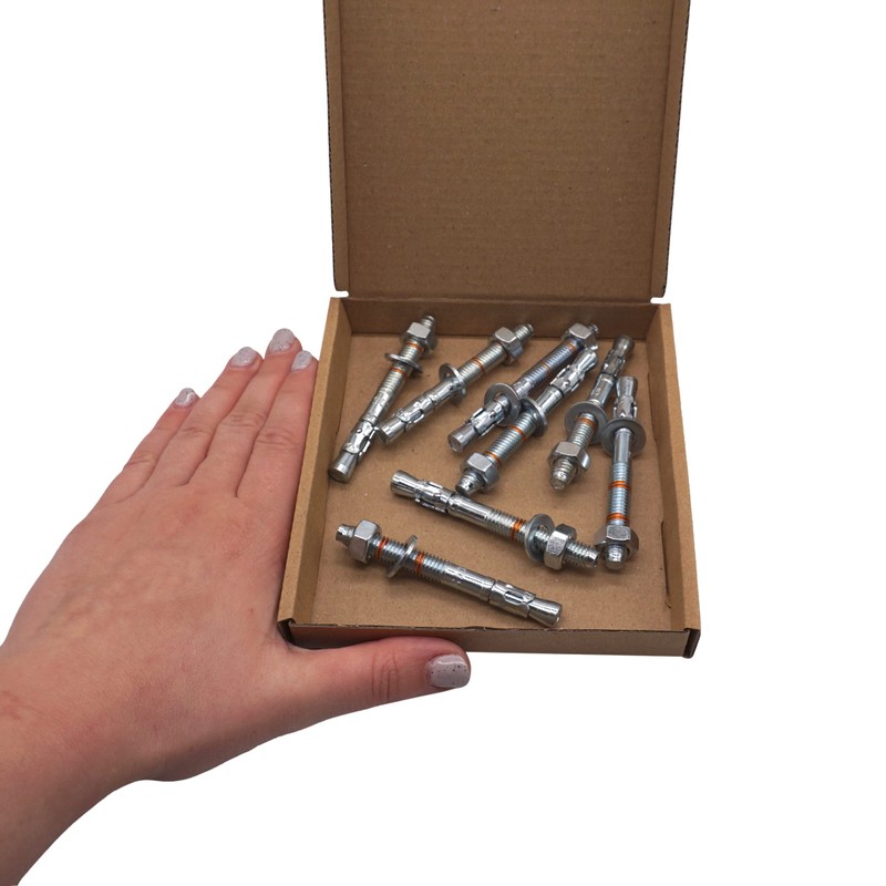 Pack of 8 Wedge Anchors M8 x 75 mm, Metal