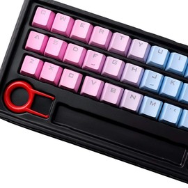 Gradient Color Keycap 37 PBT Double Shot Injection Backlit Keycaps Replacement for Cherry/ikbc/NOPPOO/Ducky Mechanical Gaming Keyboards (Sunset Gradient Color)