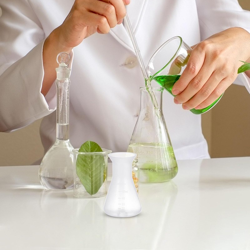 ULTECHNOVO Plastic Erlenmeyer Flask Narrow Neck, Flask Experiment Accessories Tableware
