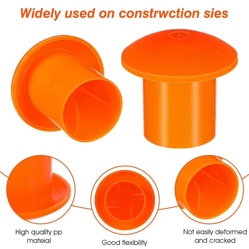 50 PCS Rebar Cap, Mushroom Rebars End Caps, Plastic Rebars
