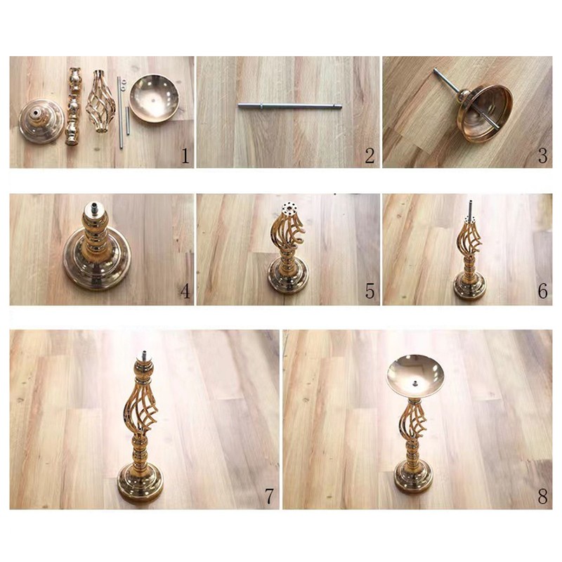 Table Candlestick Ornament Iron Twisted Curb Candle Holder Decorative Ornament