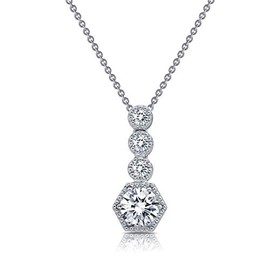 Lafonn Classic Sterling Silver Platinum Plated Necklaces (0.55 Cttw)