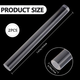 CRASPIRE 2pcs Acrylic Clay Roller 7.67 x 0.78 Inch Rolling Clay Bar Plastic Round Tube Roller Polymer Clay Rod Fondant Rolling Pin for Shaping Modeling DIY Craft Ceramics Clay Pottery Tool