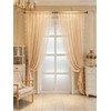 Beige Net Curtains 63 Drop Sheer Lace Curtains for Bedroom
