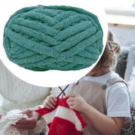 Oshhni Chunky Wool Yarn Weight Yarn Tube Giant Yarn Knitting Jumbo Yarn Bulky Yarn for Knitted Throw Weaving Cushion, Dark Cyan