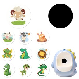 Potty Training Stickers 10 Sheets, Toilet Aiming Target for Boys, Color Changing Pee Stickers, Interesting Potty Targets Sticker, Cute Cartoon Animal Sticker for Bathtub