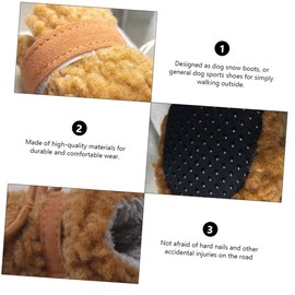 Beavorty 3sets Dog Plush Boots Winter Outdoor Footwear Easy to Wear Durable Material for 4pcs*3