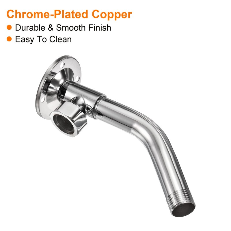 PATIKIL 6.7" Shower Head Extension Arm 45° Elbow, Copper Chromed