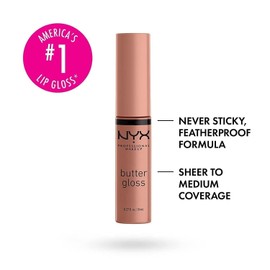 NYX PROFESSIONAL MAKEUP Butter Gloss, Non-Sticky Lip Gloss - 14 Madeleine