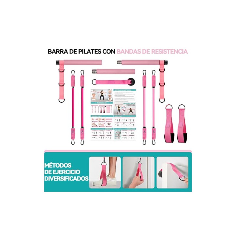 Kit de Pilates con Barra y Bandas de Resistencia, Ideal