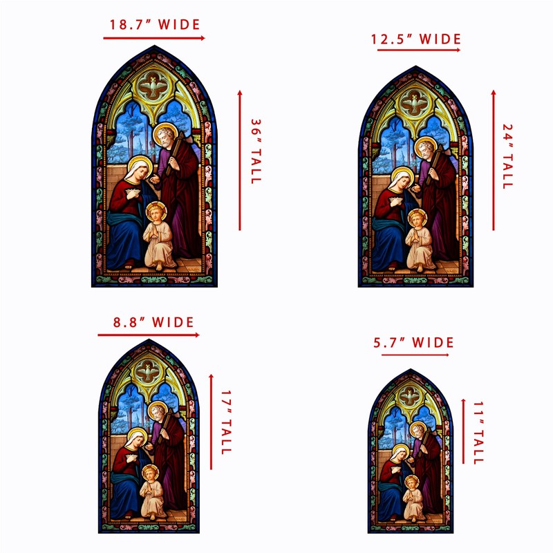 Holy Family Stained Glass Window Film (12.5"x24")