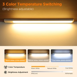 Aaleds 12v Led Light Strip, 3Color Dimmable 10.5w 1500LM 12 Volt Led Strip Lights 12v Fixtures for RV Interior, 12v Led Ceiling Light Bar for Enclosed Cargo Trailer, RV, Van, Truck, Lorry Camper/4PCS