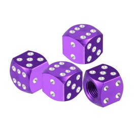 X AUTOHAUX 4pcs Purple Tire Valve Caps Wheel Valve Covers Dustproof for Car