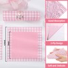 80 Pcs Pink Gingham Napkins, 6.5X6.5 Inch Pink and White