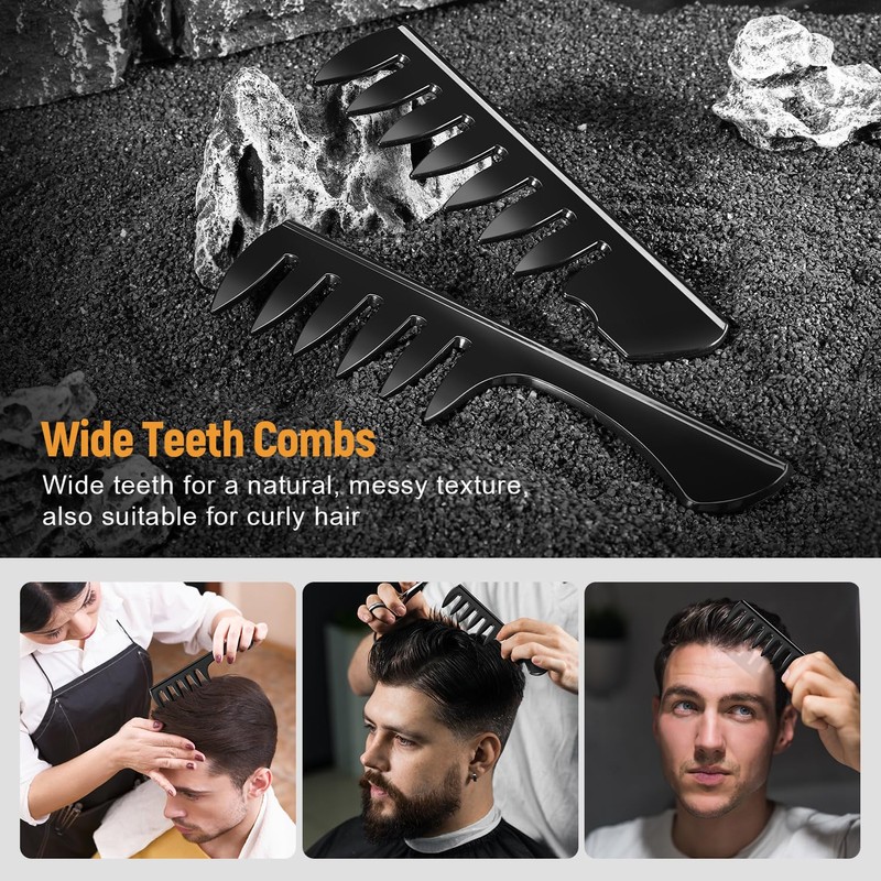 Stylemate Men's Hair Styling Combs and Brush Set - Roller