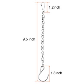 2 Pack Hanging Chain for Bird Feeders, Planters, Lanterns and Ornaments (9.5 Inch, Silver)