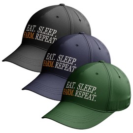 Purple Print House Embroidered Farmers Baseball Cap for Men Women Eat Sleep Farm Repeat Funny Hat Gifts, One Size, Navy