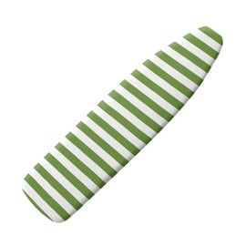 Gzzxiailg Green White Stripe Ironing Board Cover Standard Size, Resist Scorching and Staining 15x54 Inch Thick Padding Ironing Board Covers with Elastic Edge and Hook and Loop Fasteners Washable